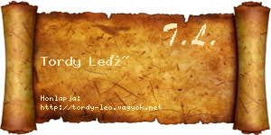 Tordy Leó névjegykártya